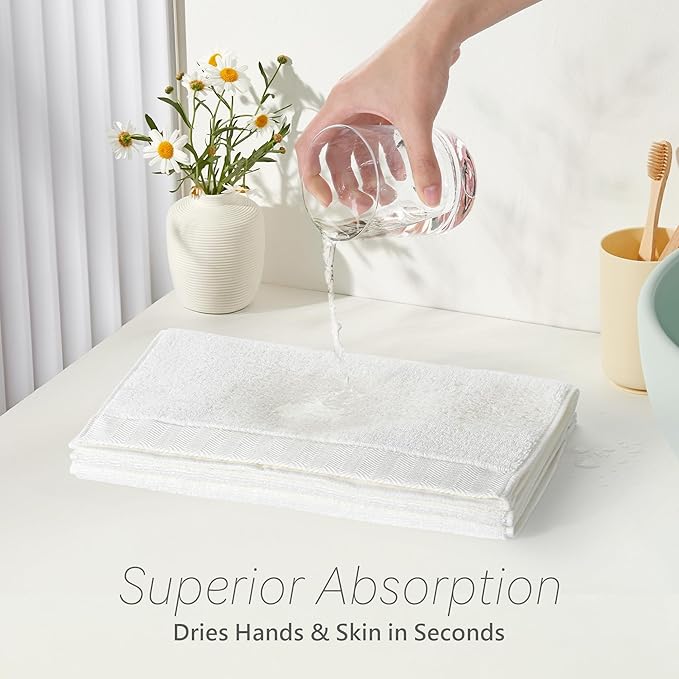 Hand Towel - 100% Cotton White Towel - Image 2