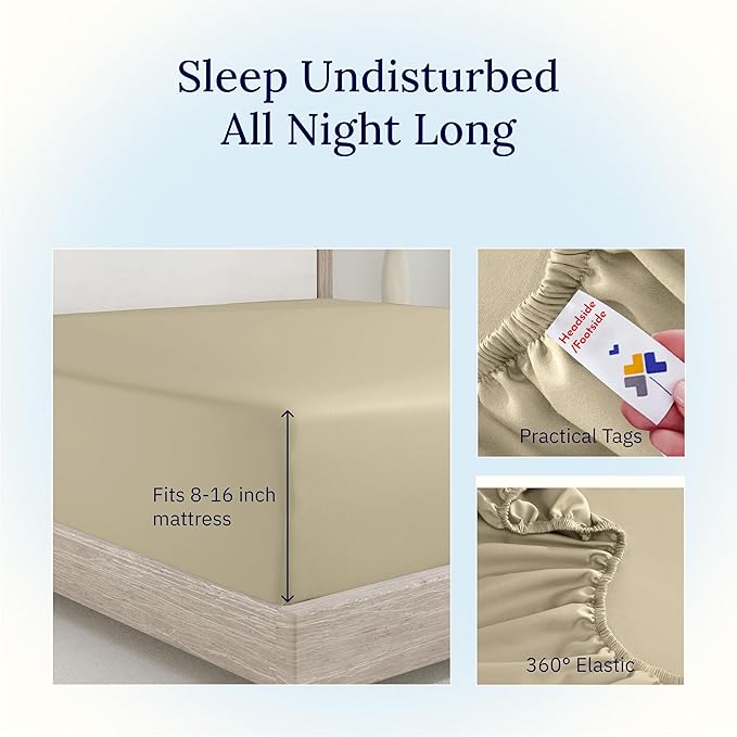 California Design Den Deep Pocket King Fitted Sheet - Image 3